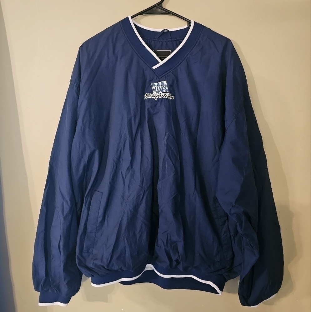 Miller lite "miller time" pullover windbreaker size large